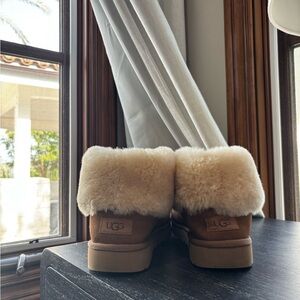 UGG Fluffy Sheepskin Boots with Cream Lining